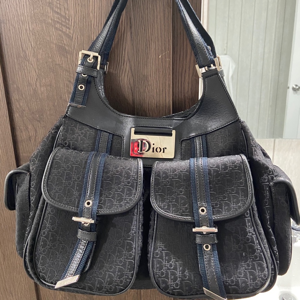 100%Authentic Dior trotter Canvas black handbag